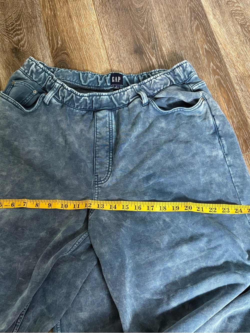 GAP Heavyweight Easy Baggy Sweatpant Jeans Sz Large Corn flower Blue - Picture 12 of 15